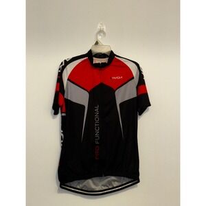 Lixada Pro Functional‎ Cycling Jersey Mens Large Red Black Short Sleeve Bike